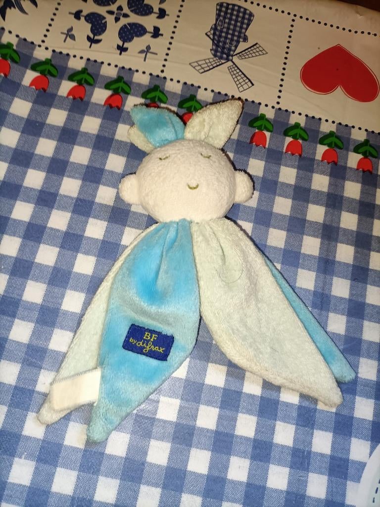 Difrax harlekijn knuffelpopje knuffeldoekje tuttepopje, Ophalen of Verzenden, Zo goed als nieuw, Konijn