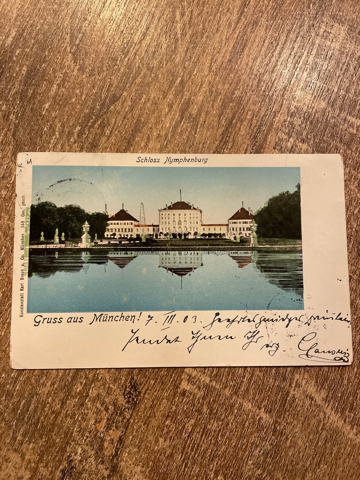 Oude Ansichtkaart Schloss Nymphenburg München (1903), Ophalen of Verzenden, Gelopen, Duitsland
