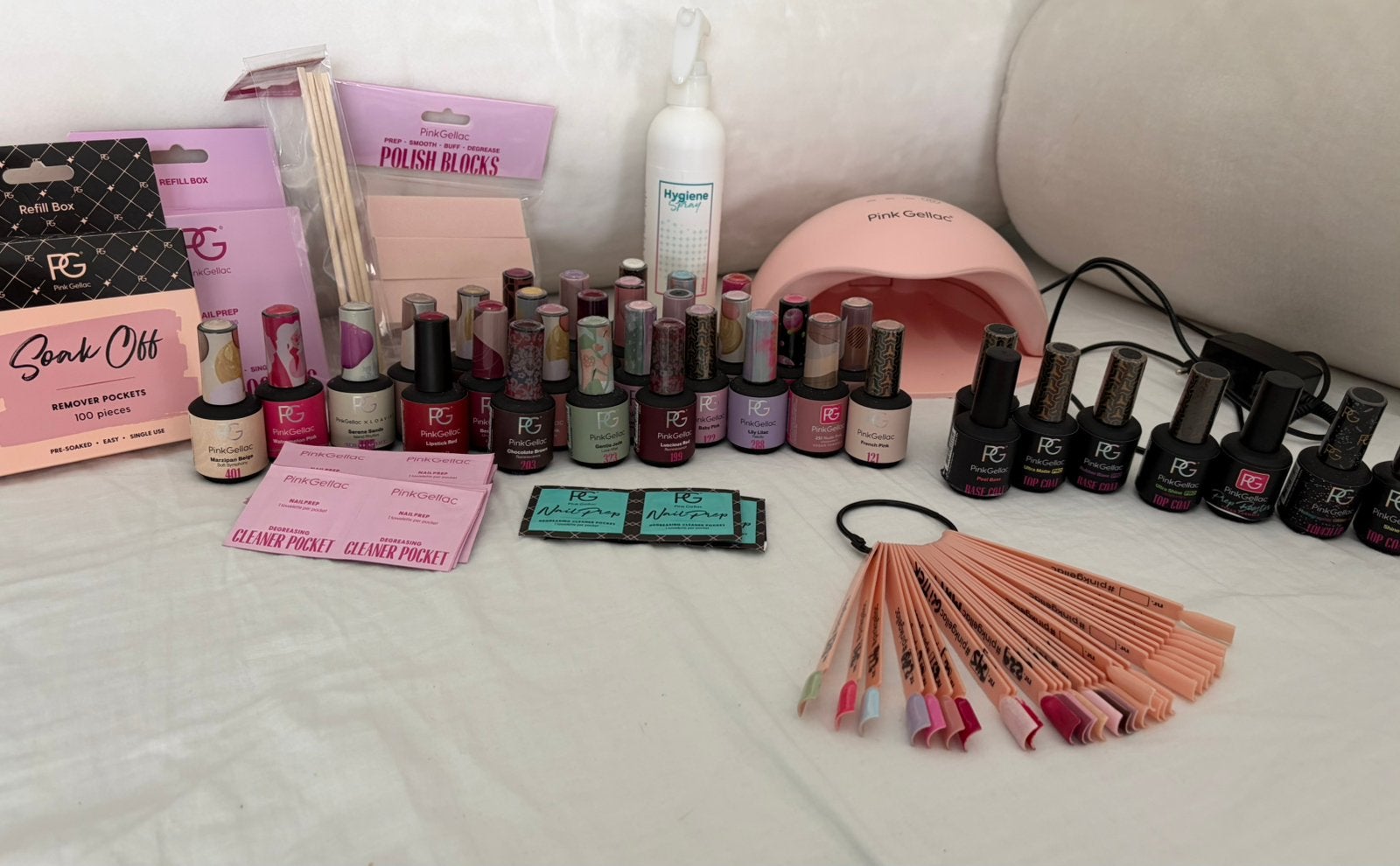 Pink Gellac set compleet, Ophalen, Zo goed als nieuw, Overige kleuren, Handen en Nagels