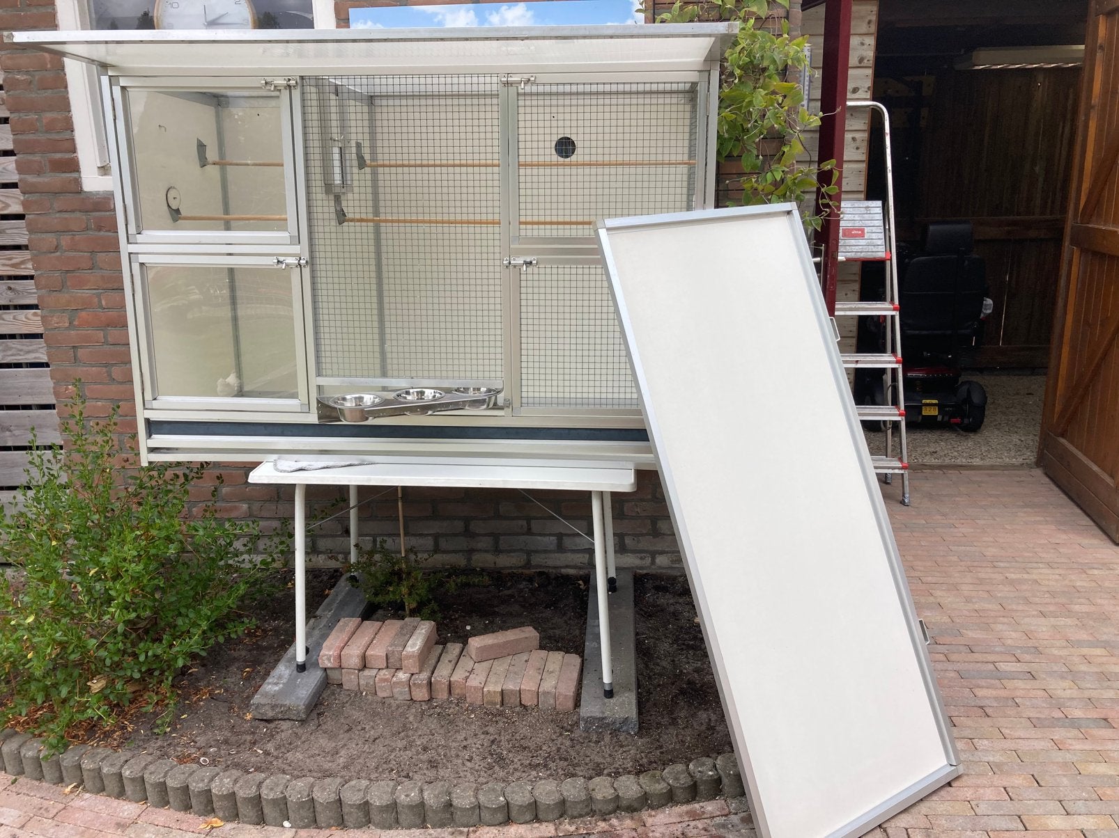 Vogelhok trespa/ aluminium, Ophalen, Zo goed als nieuw, Aluminium, Broedkooi of Kweekkooi