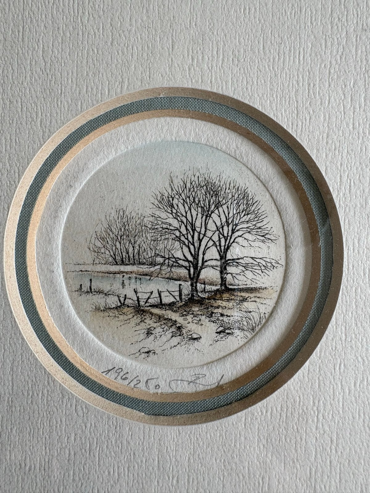 Twee ingelijste etsen, Antiek en Kunst, Ophalen, Landschap, 1950 - 1999, Genummerd