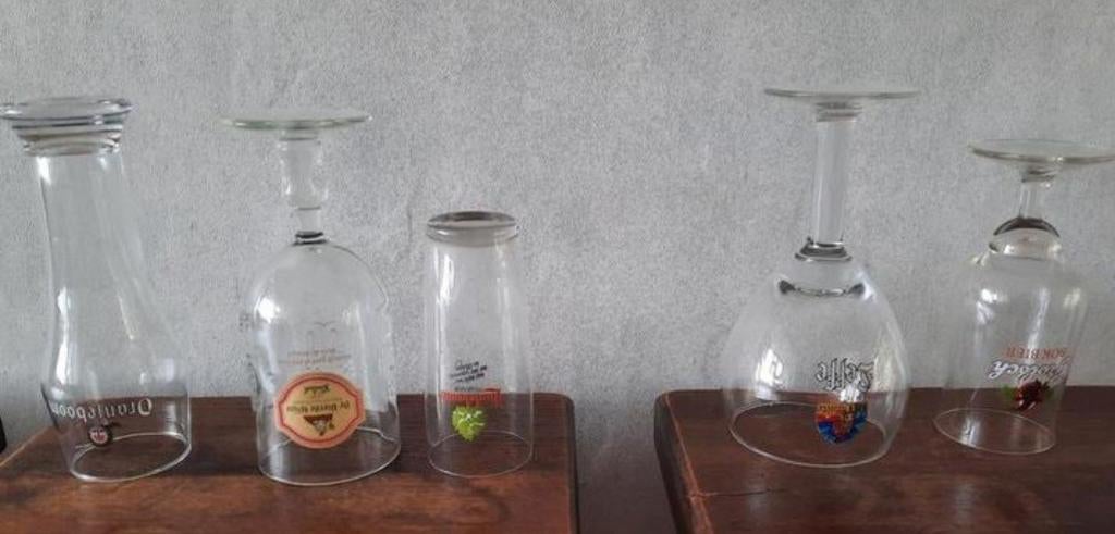 Prachtig gedecoreerde bierglazen, Ophalen of Verzenden, Zo goed als nieuw, Bierglas