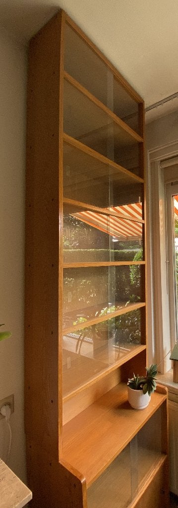 Vintage jaren 70 eiken boekenkasten, Ophalen, 200 cm of meer, Overige houtsoorten, 50 tot 100 cm