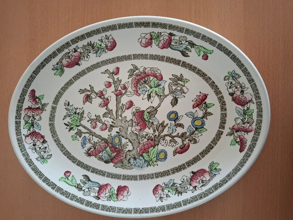 zes ovale schalen / borden Indian Tree Johnson Bros, Ophalen, Overige merken, Vintage, Zo goed als nieuw