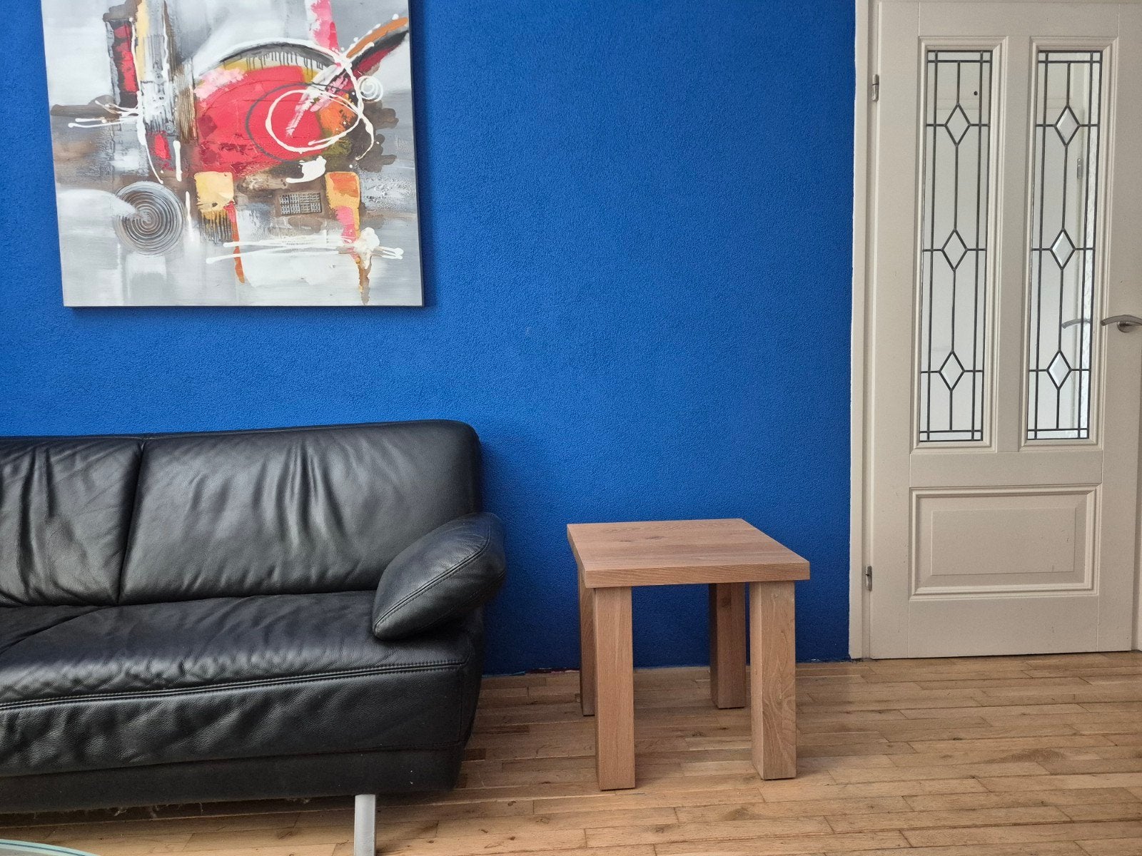 Massief houten bijzettafel - Eikenhout, Minder dan 55 cm, Vierkant, Hout, Ophalen