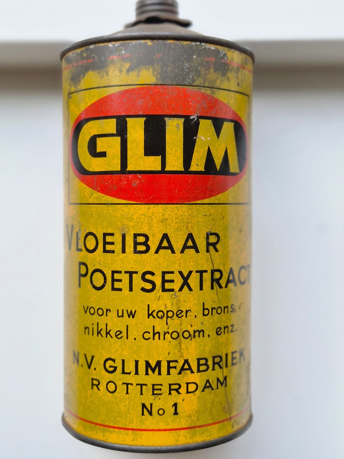 Glim Poetsextract  groot blik Rotterdam, Verzamelen, Blikken, Ophalen of Verzenden, Gebruikt, Overige