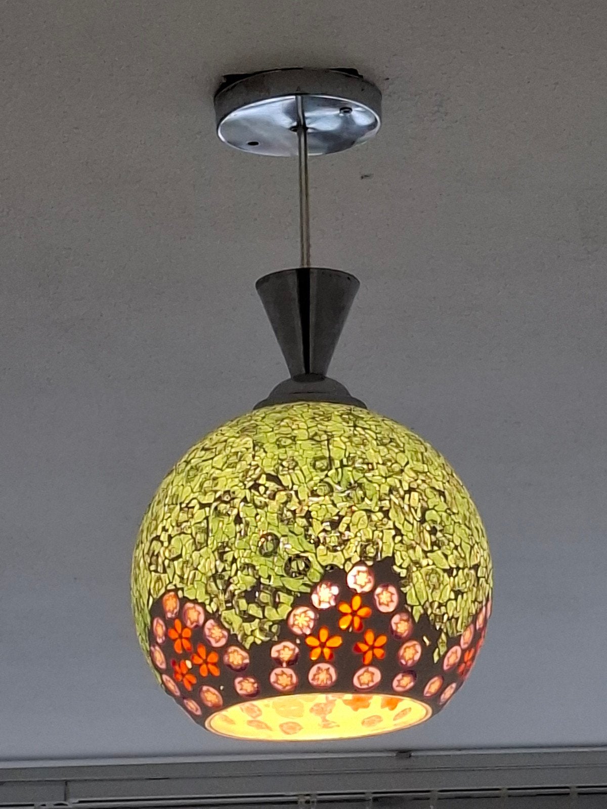 Hanglamp met mozaïek en bloemmotief, Huis en Inrichting, Ophalen of Verzenden