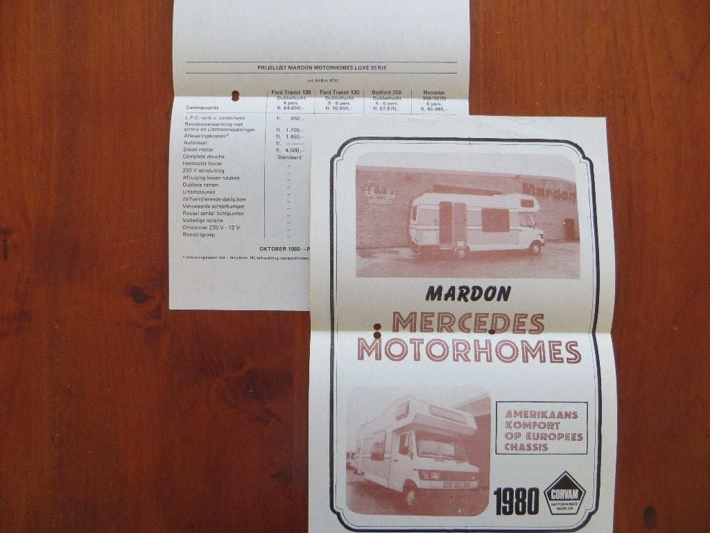 Mardon Mercedes-Benz 308 /307 D motorhomes (1980), Verzenden, Nieuw, Mercedes