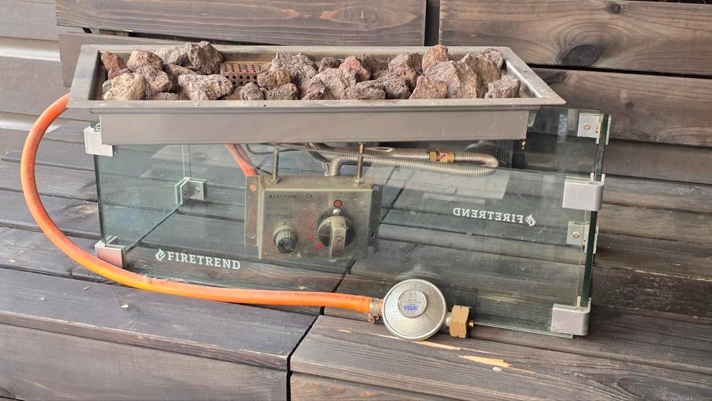 Firetrend gashaard met lavastenen en beschermglas, Ophalen
