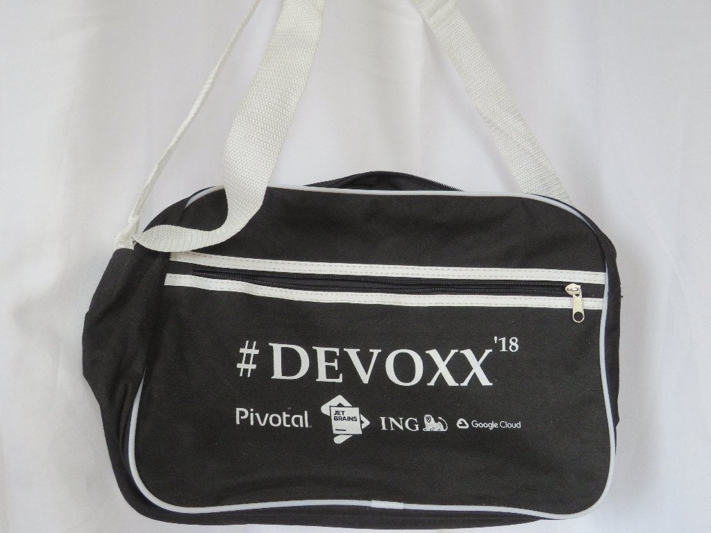 Zwarte devoxx’18 schoudertas / reis tas, Gebruikt, 20 tot 30 cm, Zwart, Minder dan 40 cm