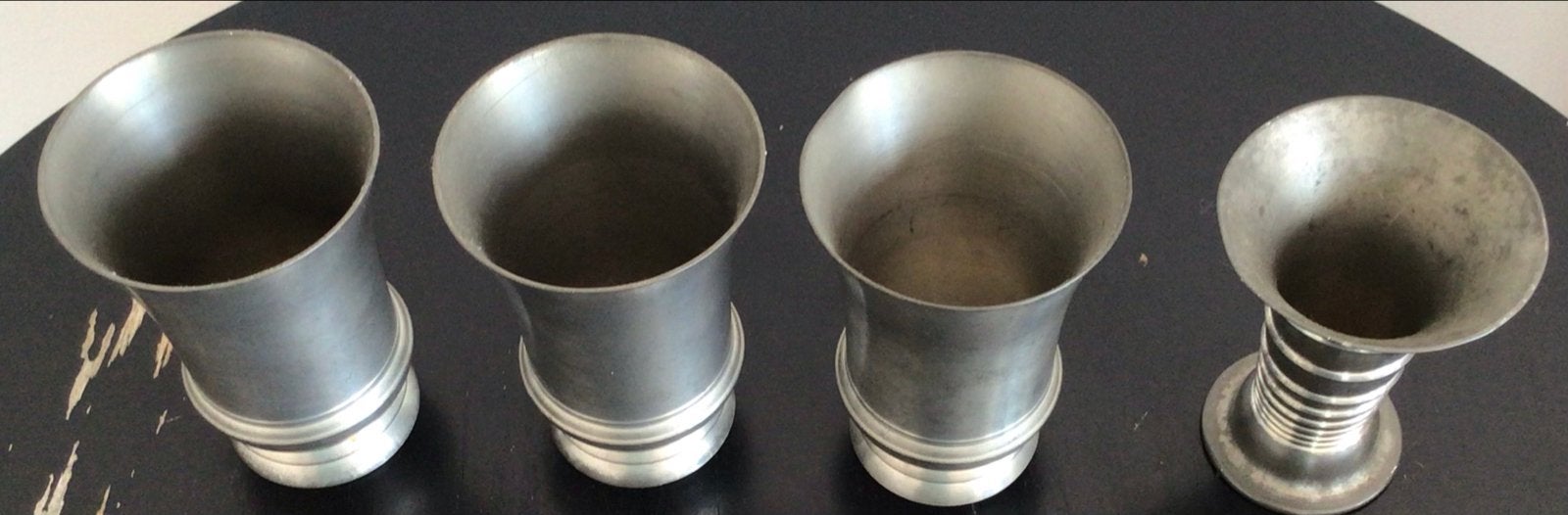 Set van 4 Roders Soltauer Zinn tinnen bekers, Antiek en Kunst, Antiek | Tin, Ophalen