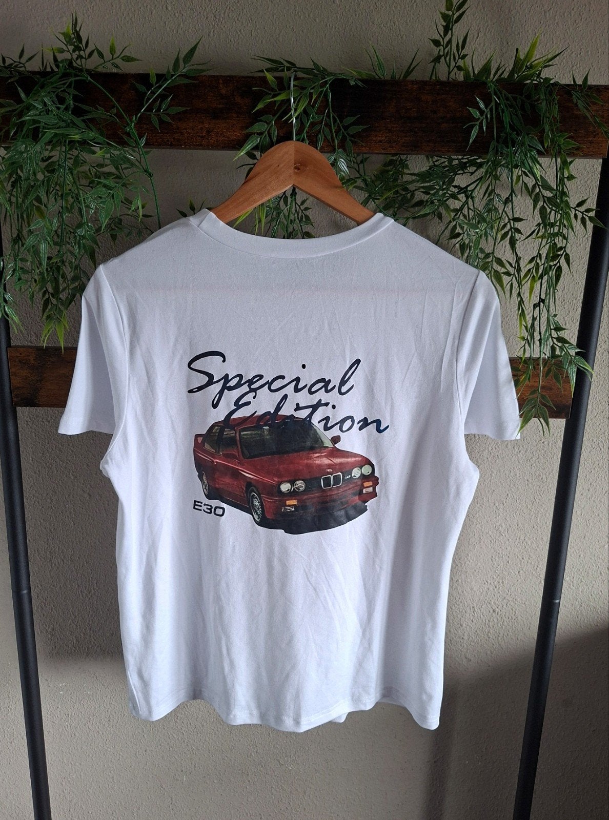 t Shirt wit+BMW print S, Kleding | Dames, T-shirts, Wit, Nieuw, Ophalen of Verzenden, Korte mouw