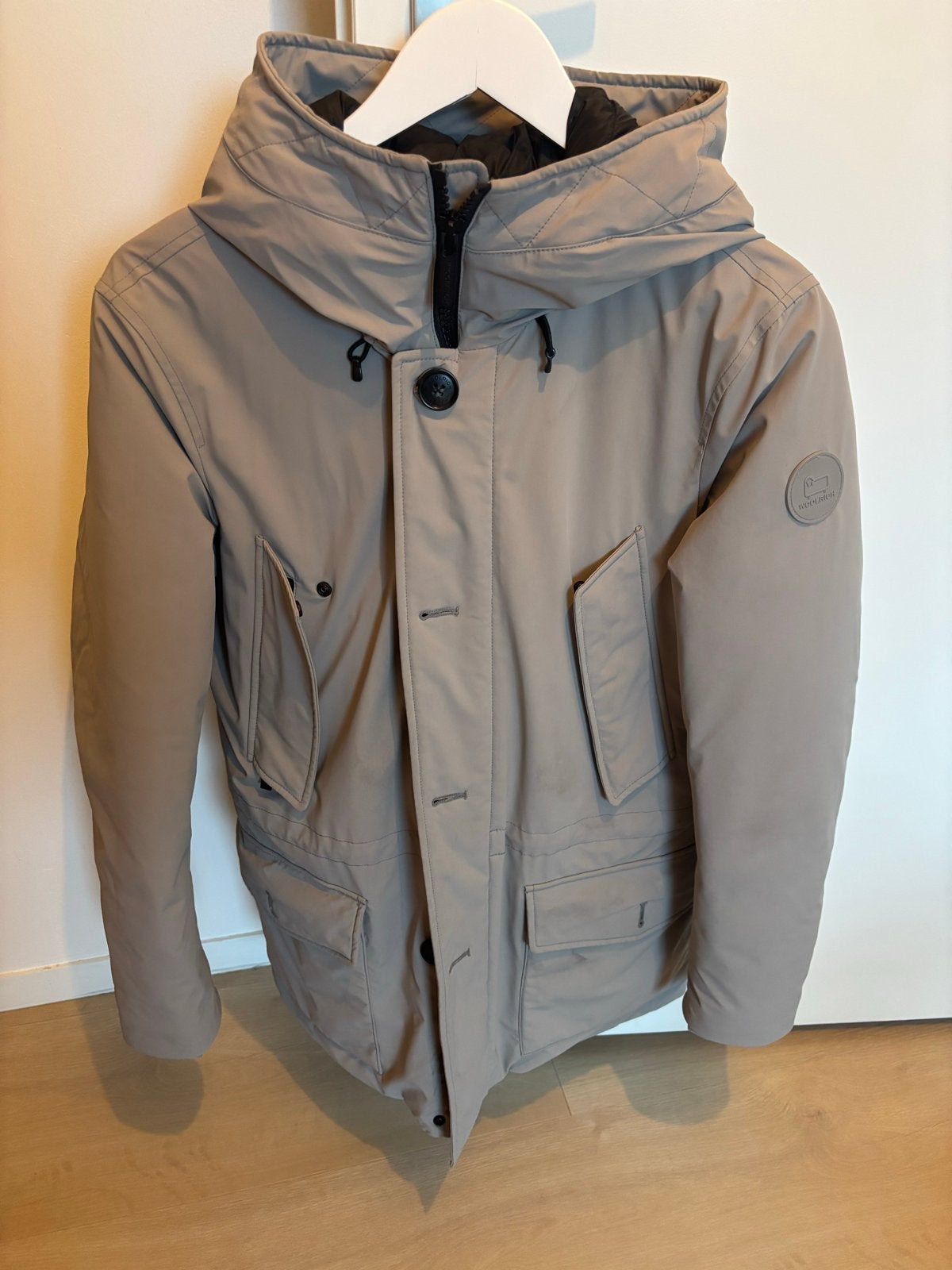 Woolrich jas maat XS, Ophalen of Verzenden, Gedragen, Maat 46 (S) of kleiner, Grijs