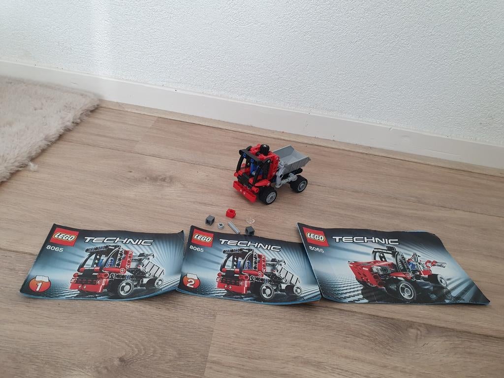 Lego Technic 8065 Mini Kiepwagen met instructies, Gebruikt, Lego, Compleet, Ophalen of Verzenden