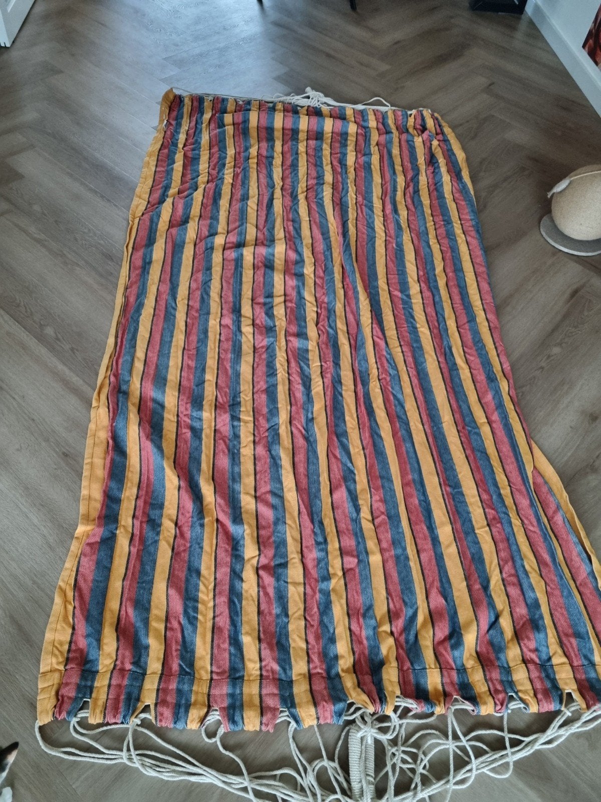 Gestreepte hangmat van ReduLuxe 260 x 140 cm zgan, Tuin en Terras, Hangmatten, Ophalen of Verzenden