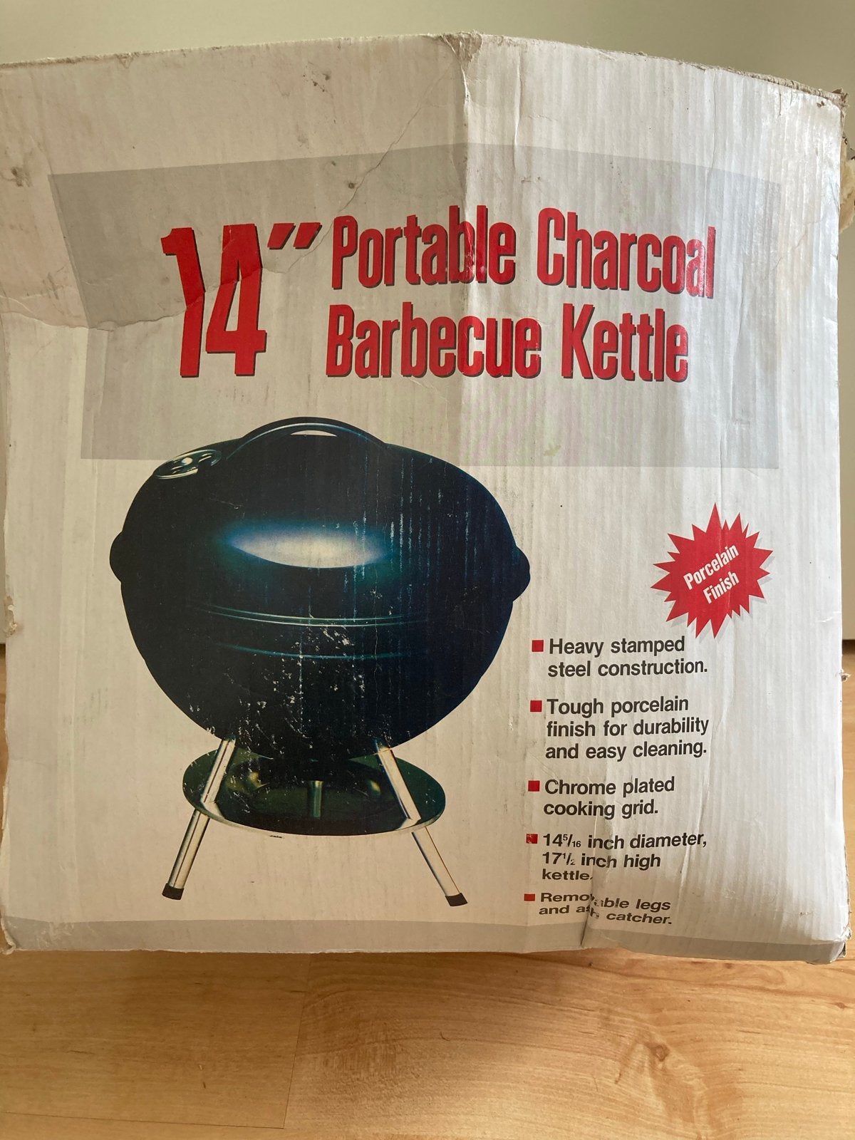 Draagbare Houtskool Barbecue Kettle - 14 inch, Tuin en Terras, Houtskoolbarbecues, Ophalen of Verzenden, Nieuw, Met accessoires