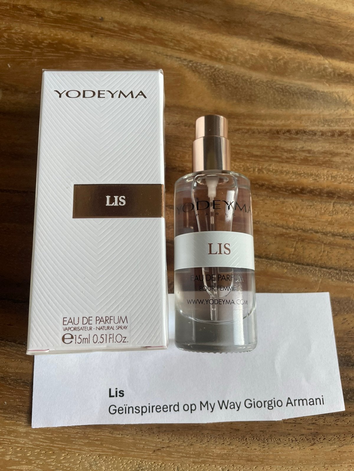 Yodeyma Lis geïnspireerd op My Way Giorgio Armani, Sieraden, Tassen en Uiterlijk, Ophalen of Verzenden, Nieuw
