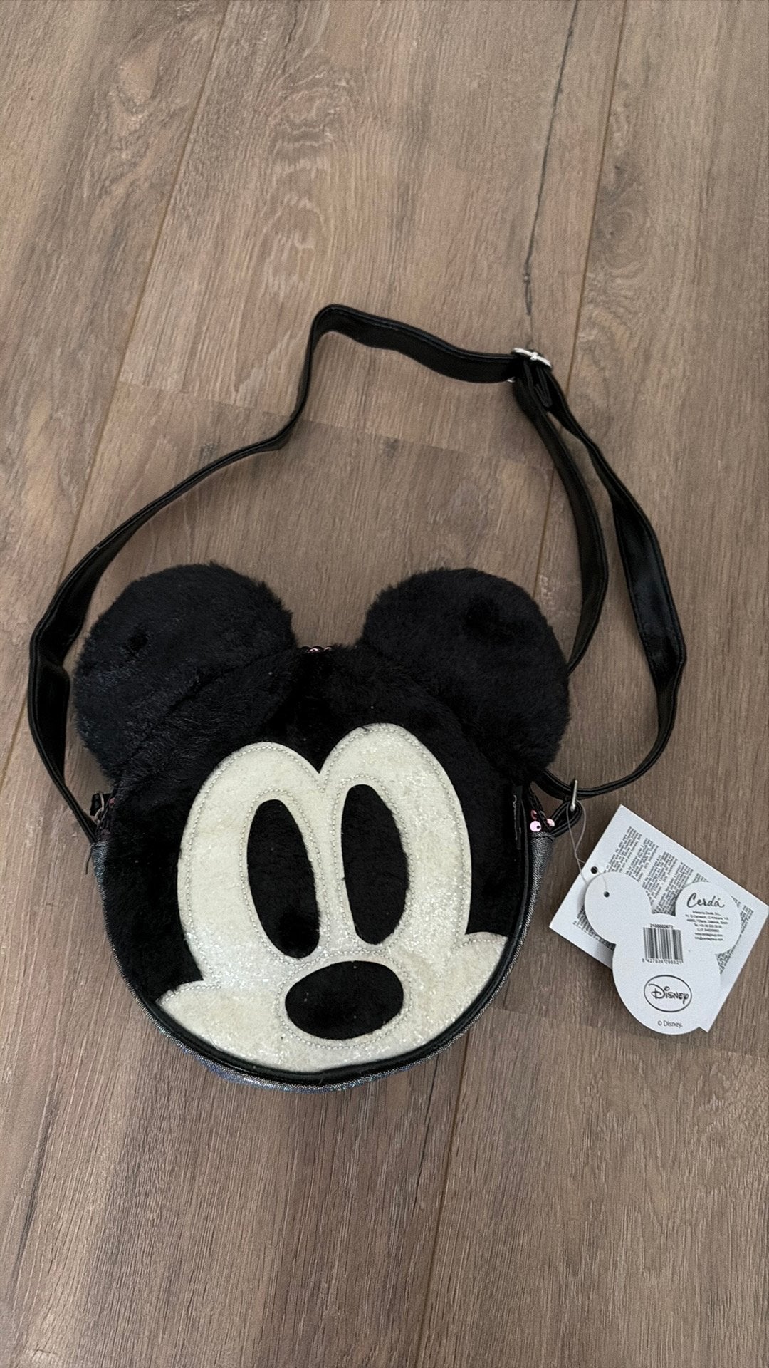 Leuke handtas(20cm)van Mickey mouse met bovenkant glitter, Ophalen of Verzenden, Nieuw