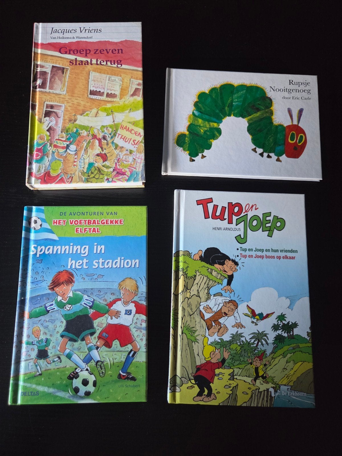 4 kinderboeken: Jacques Vriens, Rupsje Nooitgenoeg, voetbal, Ophalen of Verzenden, Nieuw, Jacques Vriens, Eric Carle, Henri Arnoldus