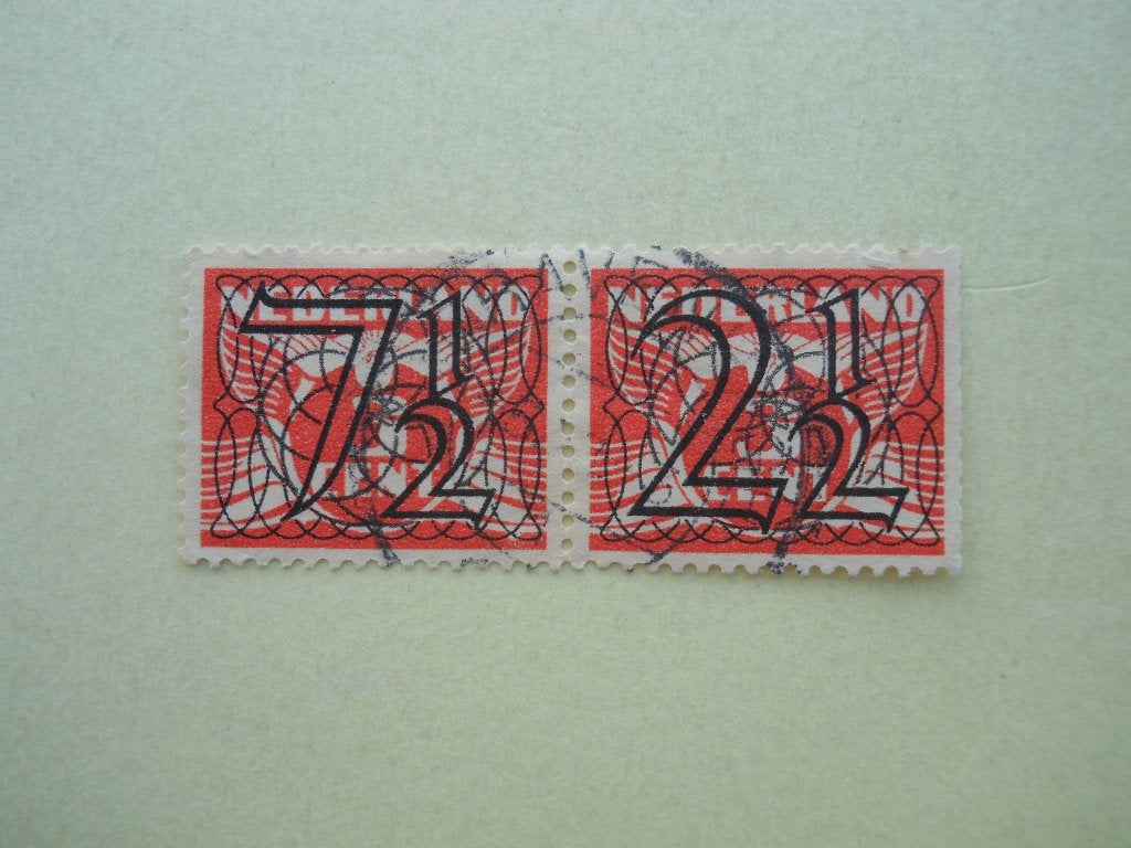 Nederland 1940 Guilloche Combinatie Nvph.356A gestempeld, Postzegels en Munten, Postzegels | Nederland, Ophalen of Verzenden, T/m 1940