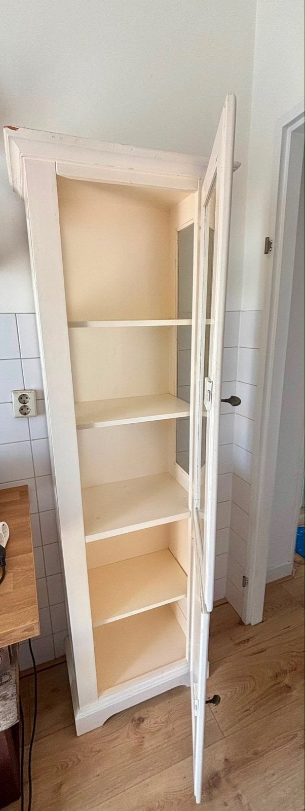 Mooie vitrinekast, opknappertje, Ophalen, Gebruikt, 50 tot 100 cm, 150 tot 200 cm