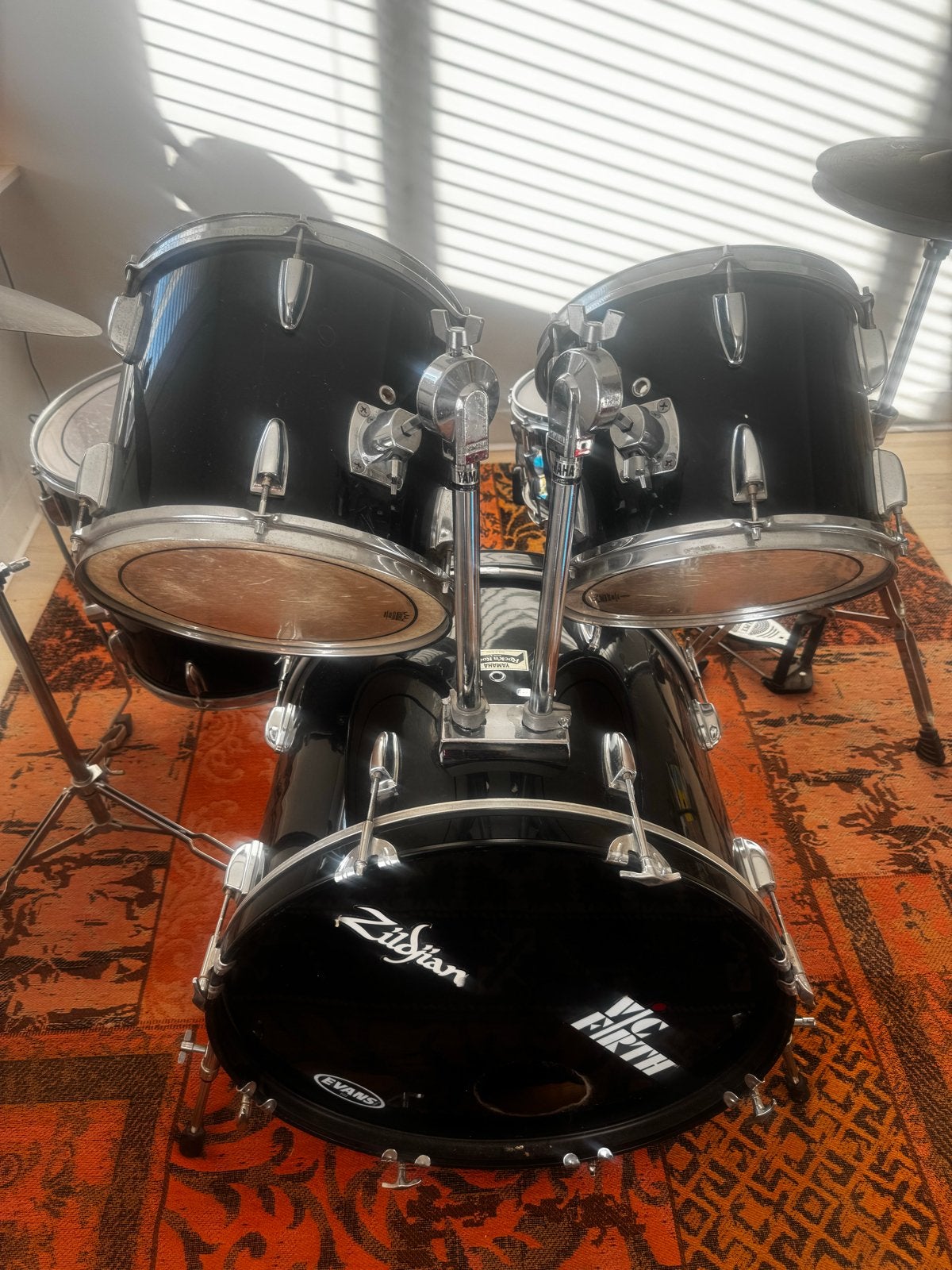 Yamaha Rock'n Road Mark II drumstel met Medina bekkens, Ophalen, Gebruikt, Yamaha