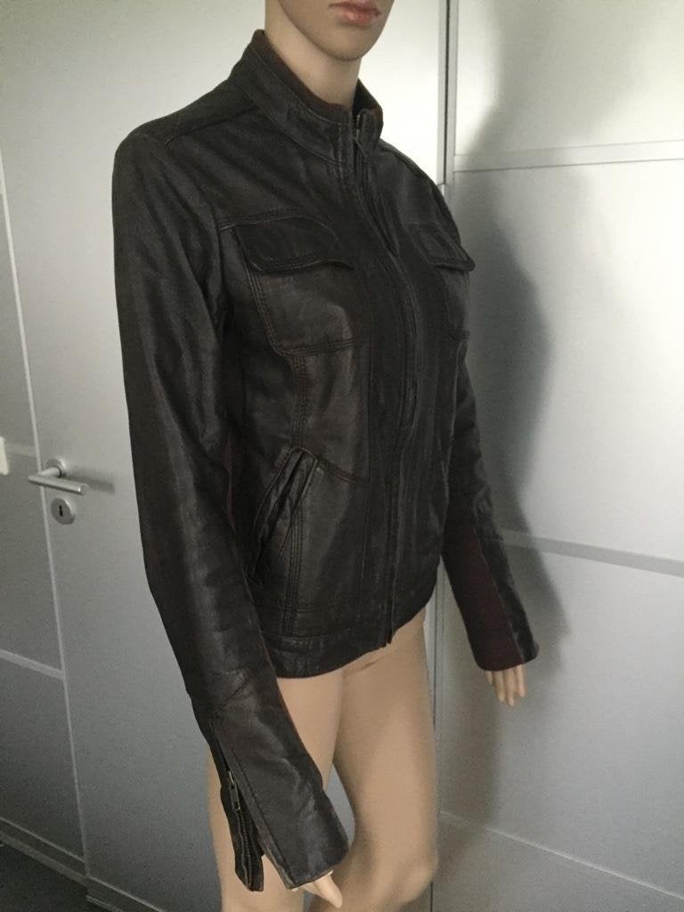 B1485 echt-schapen-leren jasje/jack tussenjas blazer Mt S=36, Mango, Bruin, Ophalen of Verzenden, Zo goed als nieuw