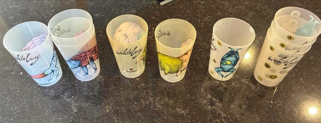 9 Originele Wildeburg bekers - Unieke festival verzameling, Ophalen of Verzenden, Gebruikt