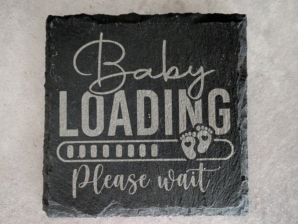 Super leuk "Baby Loading" leisteen bordje met houten ezel, Geschikt voor buiten, Ophalen of Verzenden, Zo goed als nieuw, 10 cm