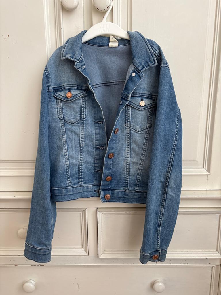 Stoer spijkerjasje van H&M - Maat 146, Ophalen of Verzenden, Gebruikt, Meisje