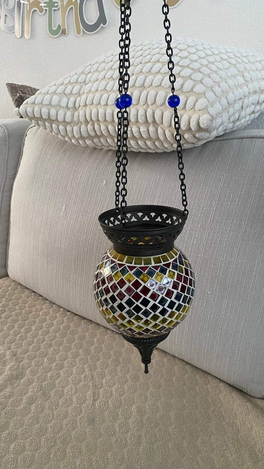 Mozaïek hanglamp - Oosterse sfeerlamp, Ophalen, Overige merken, Meerkleurig, Overige fittingen