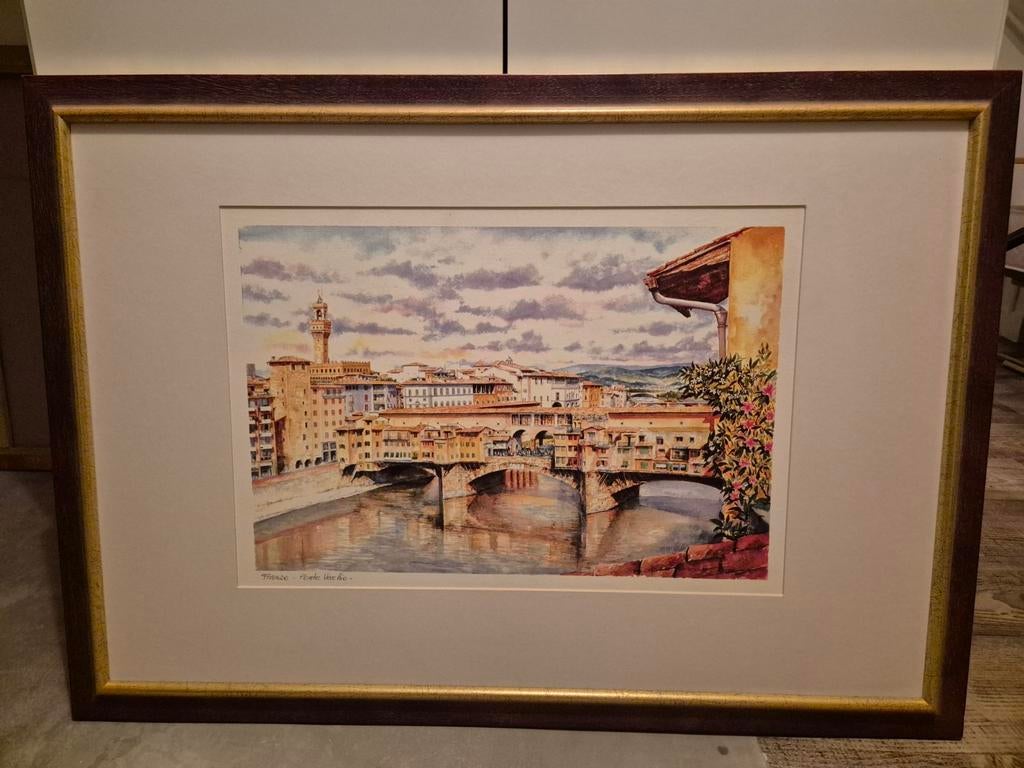 Ingelijste afbeelding van de Ponte Vecchio, Florence, Ophalen