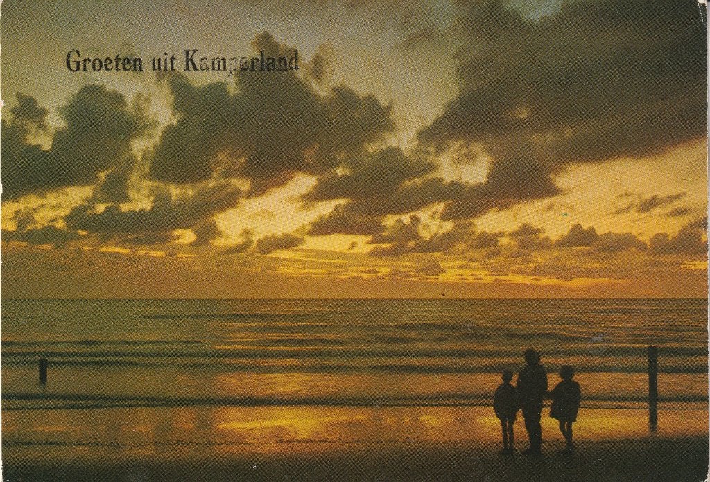 Groeten uit Kamperland - Zonsondergang aan Zee 1975, Ophalen of Verzenden, 1960 tot 1980, Gelopen, Zeeland