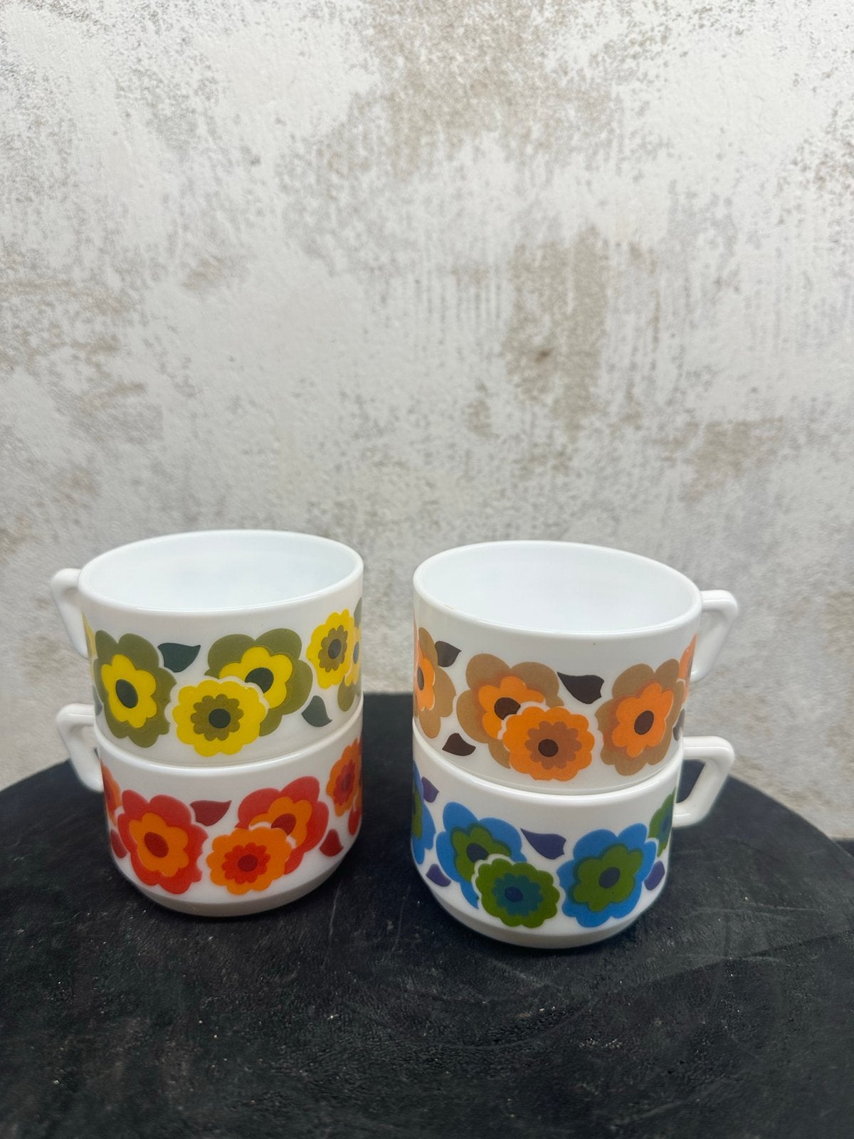 Arcopal Lotus Mokken Jaren '70 - Set van 4, Ophalen of Verzenden