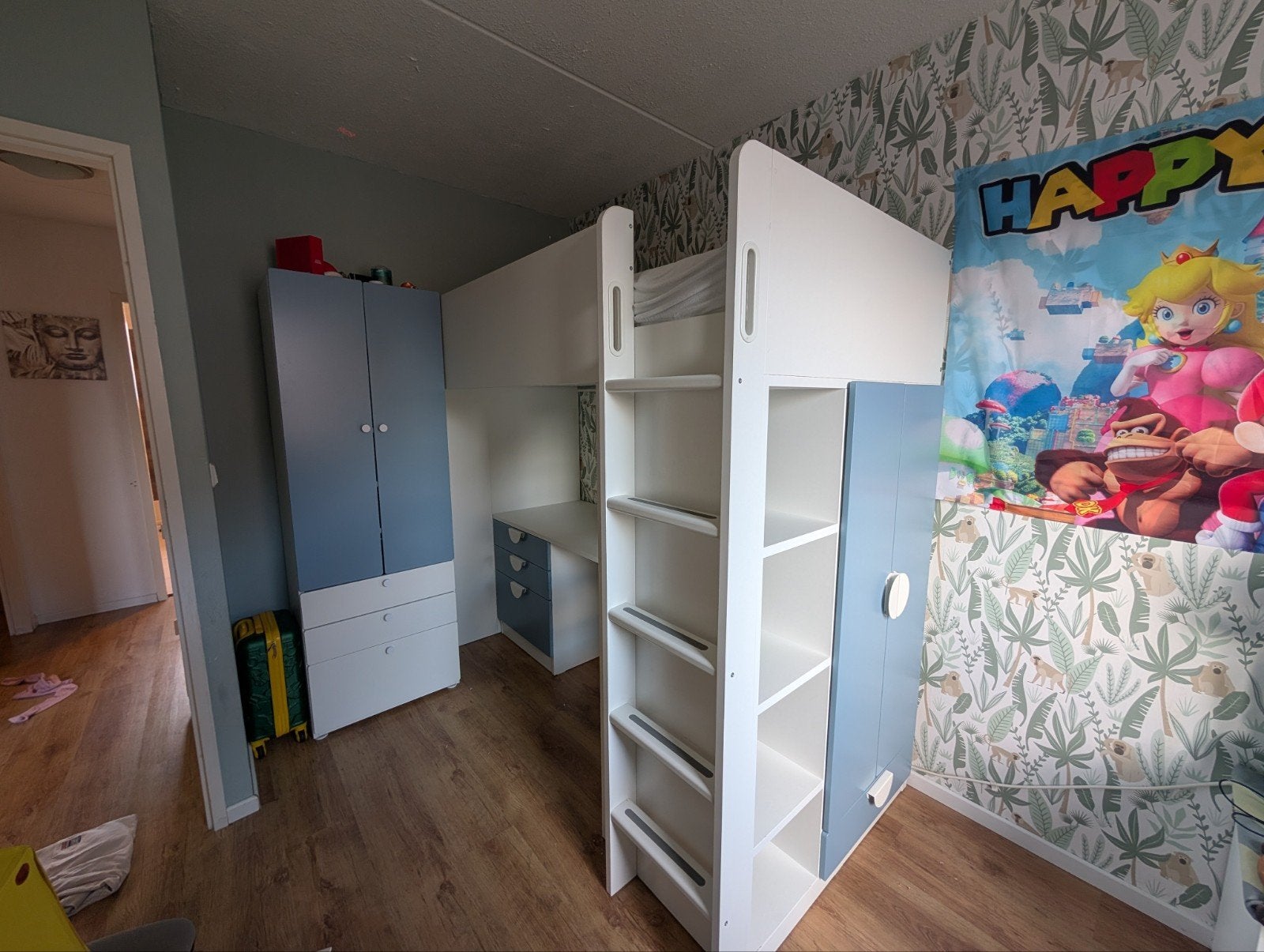 IKEA SMÅSTAD / PLATSA hoogslaper met bureau, Ophalen, Zo goed als nieuw, Jongetje of Meisje