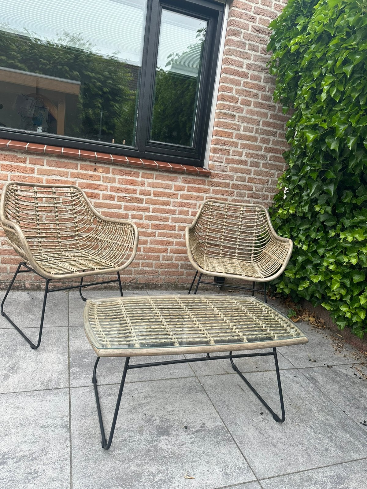 Te koop zgan loungeset, Overige materialen, Bijzettafel, Zo goed als nieuw, Ophalen
