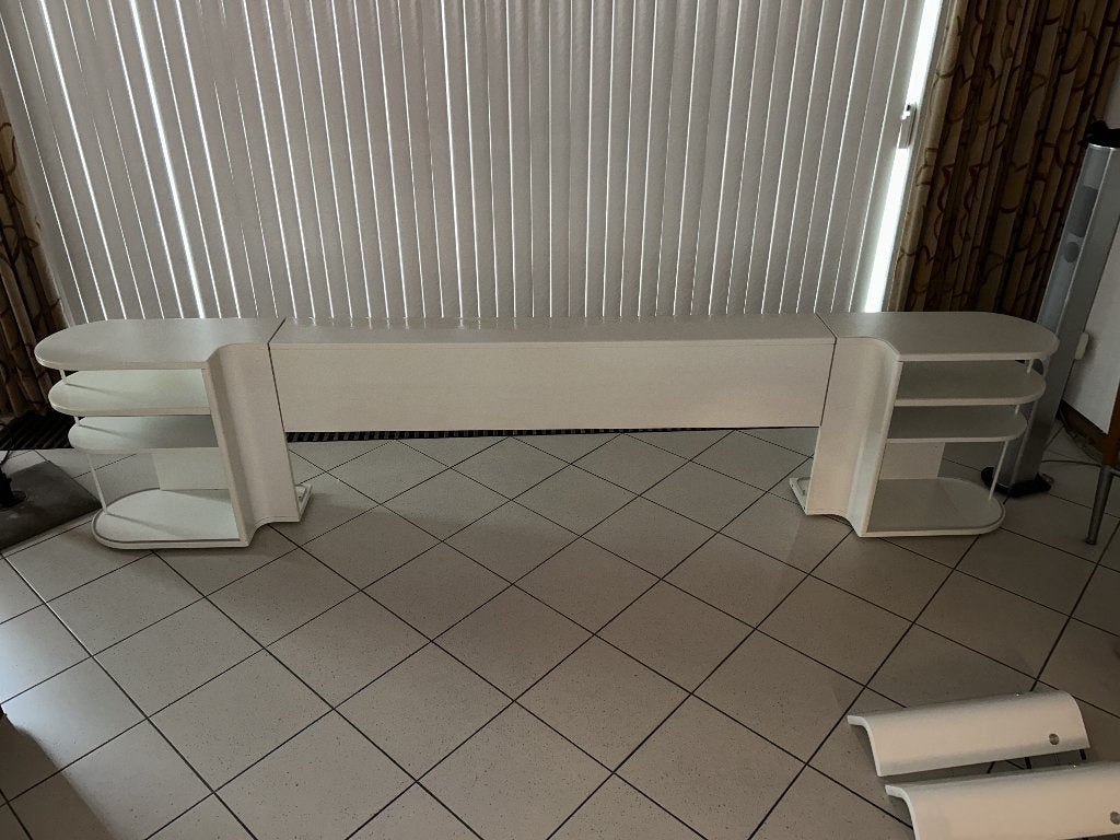 Auping Auronde achterwand wit, voor 180cm breed bed, Ophalen, Gebruikt, Wit, Tweepersoons