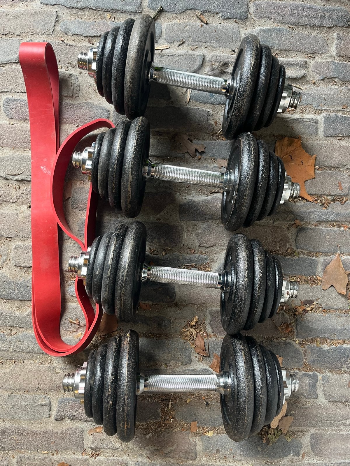 Dumbbell set met weerstandsband, Sport en Fitness, Ophalen, Gebruikt, Armen, Dumbbell