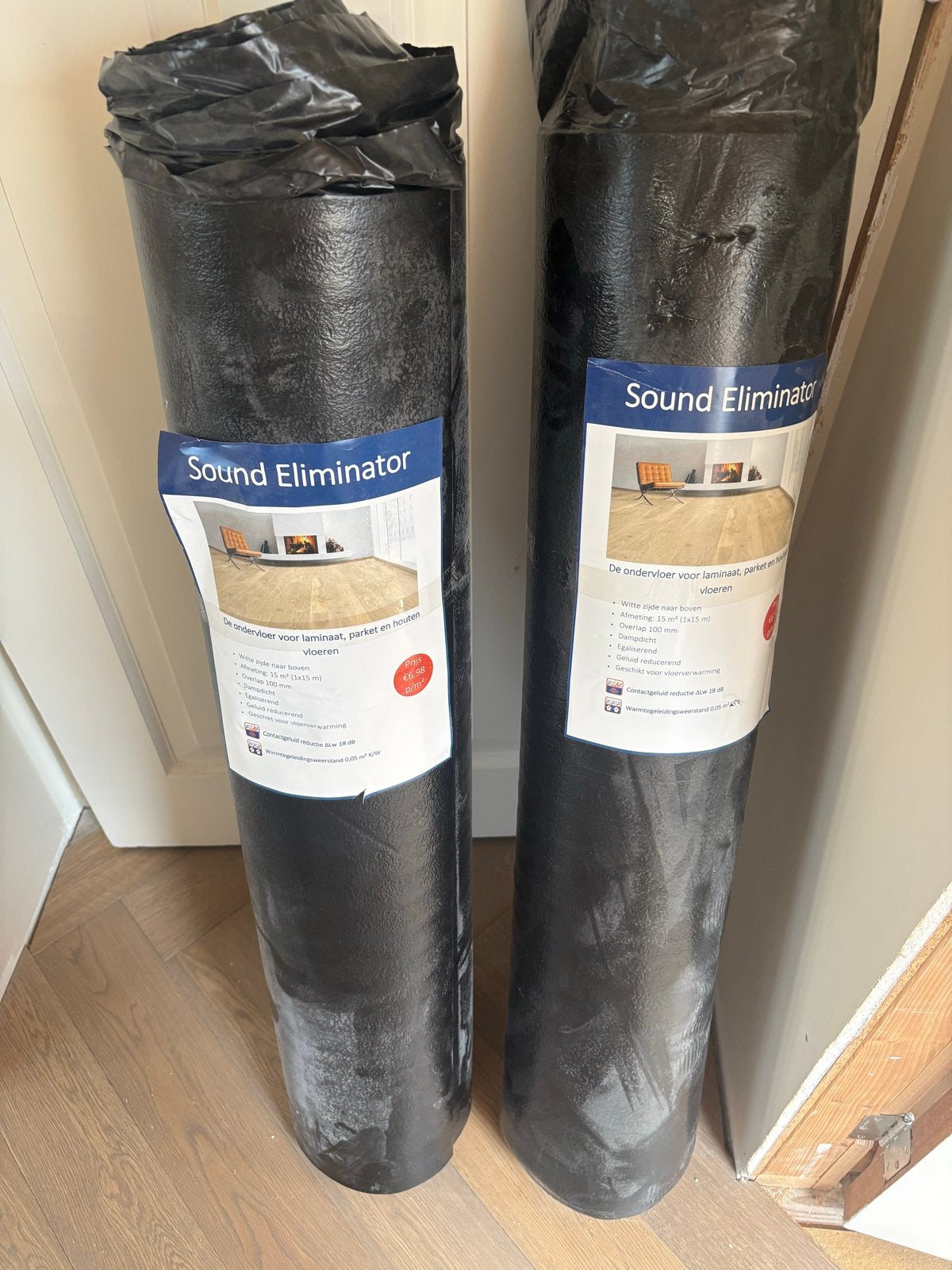 Sound Eliminator ondervloer voor laminaat, parket, houten vl, Ophalen, Minder dan 50 cm, 100 tot 150 cm, Zwart