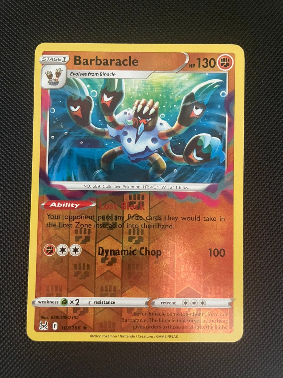 Barbaracle 107/196 Rare Reverse Holo Lost Origin, Verzenden, Zo goed als nieuw