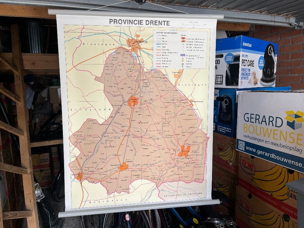 Schoolkaart Provincie Drente, Ophalen of Verzenden, Aardrijkskunde