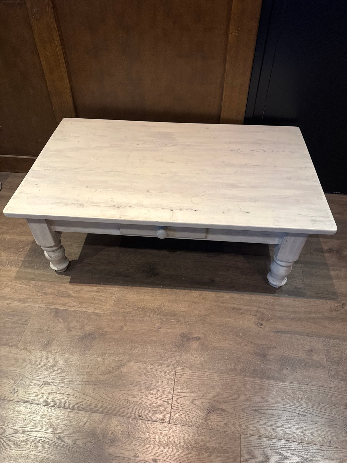 Salontafel - Landelijke stijl - Wit hout, 50 – 75, Gebruikt, 100 tot 150 cm, Rechthoekig