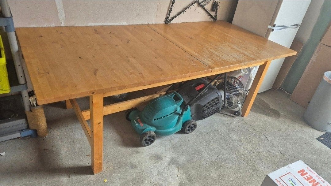 Gratis Ikea houten tafel met tussenstuk voor verlenging, Ophalen, Gebruikt, 50 tot 100 cm, 150 tot 200 cm