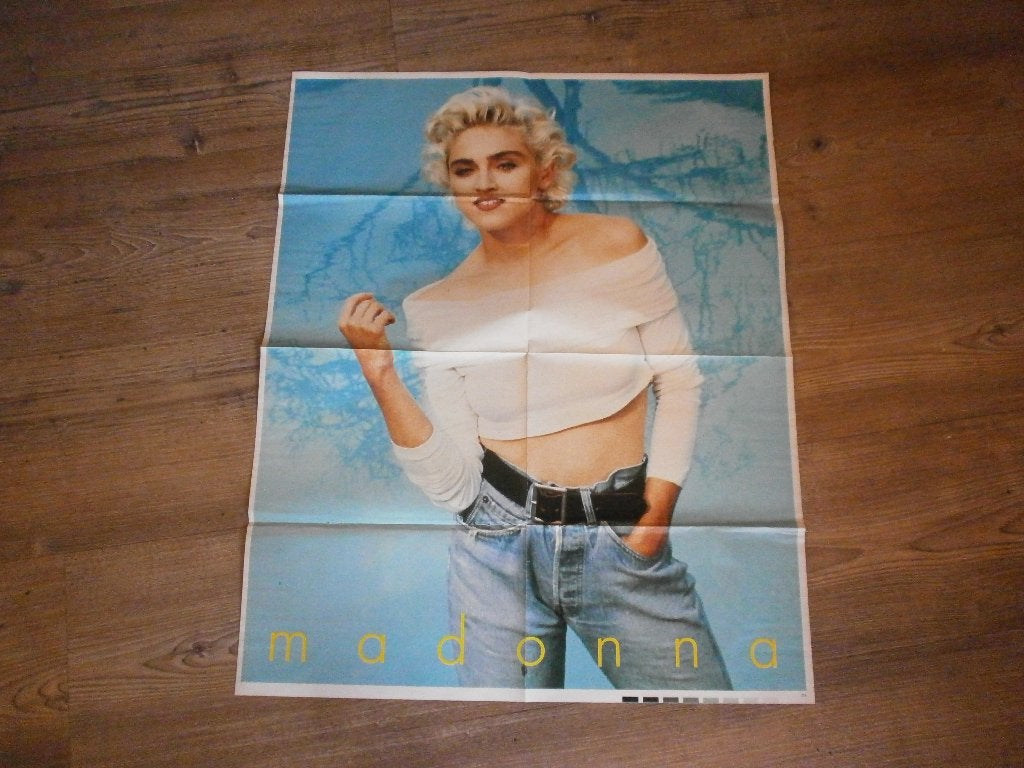 xl poster jr 80 Madonna / serie Moonlighting  bruce willis, Verzenden, Zo goed als nieuw, A1 t/m A3, Film en Tv