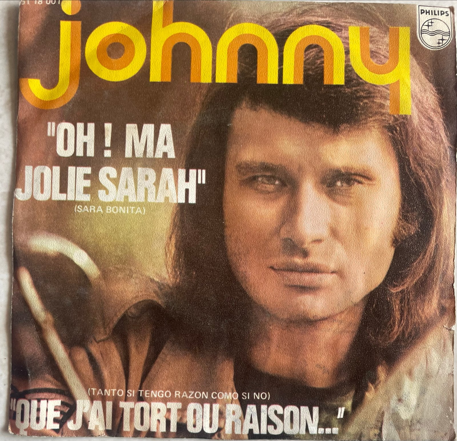 Johnny Hallyday - Oh! Ma Jolie Sarah (Single), Ophalen, Gebruikt, 7 inch, Single