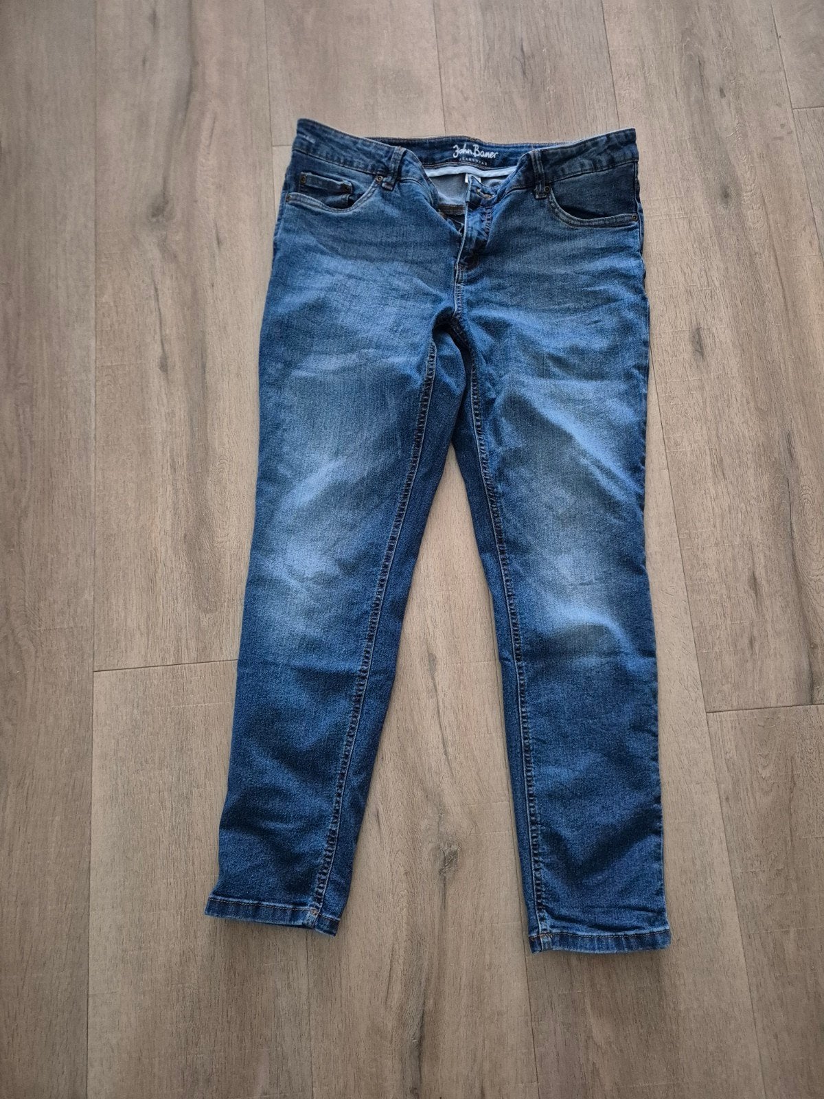 Strakke spijkerbroek maat 44, Kleding | Dames, Ophalen, Blauw, John Baner, Zo goed als nieuw