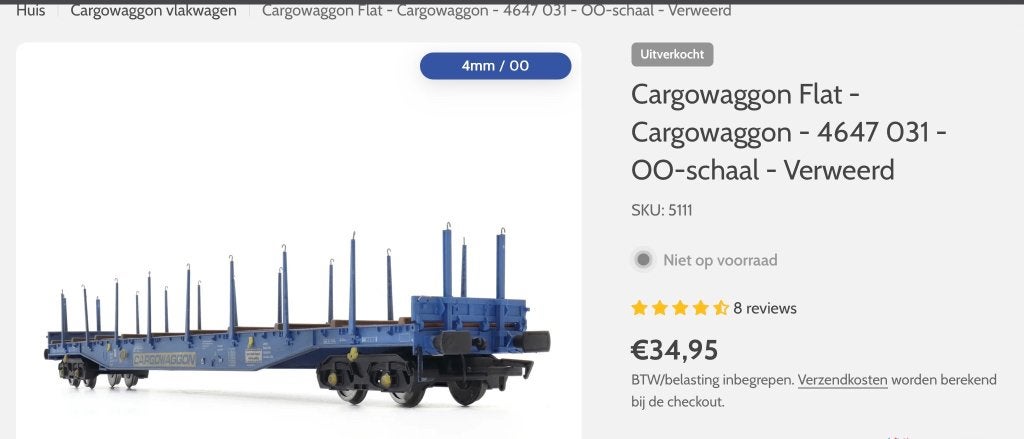 Heljan cargo waggon, 4 stuks., Hobby en Vrije tijd, Overige merken, Gelijkstroom, Verzenden, Nieuw
