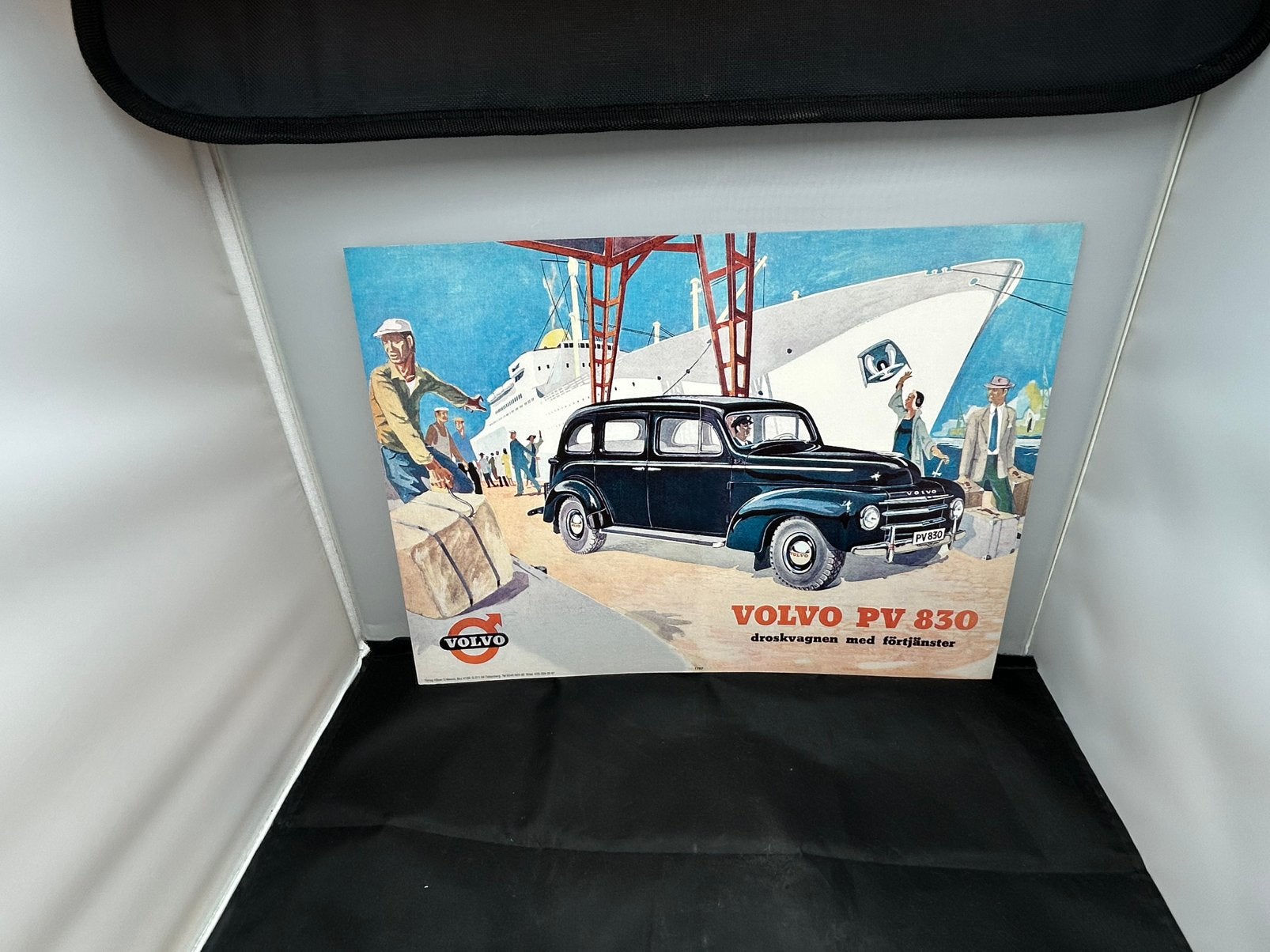 Vintage Zweeds Reclamebord Volvo PV 830 Wandplaat Retro, Verzamelen, Ophalen, Zo goed als nieuw, Auto's
