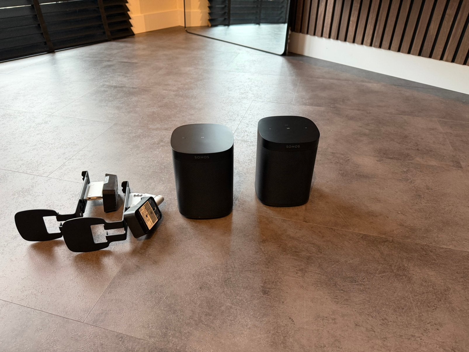 Sonos One SL zwart 2x - Met muurbeugels