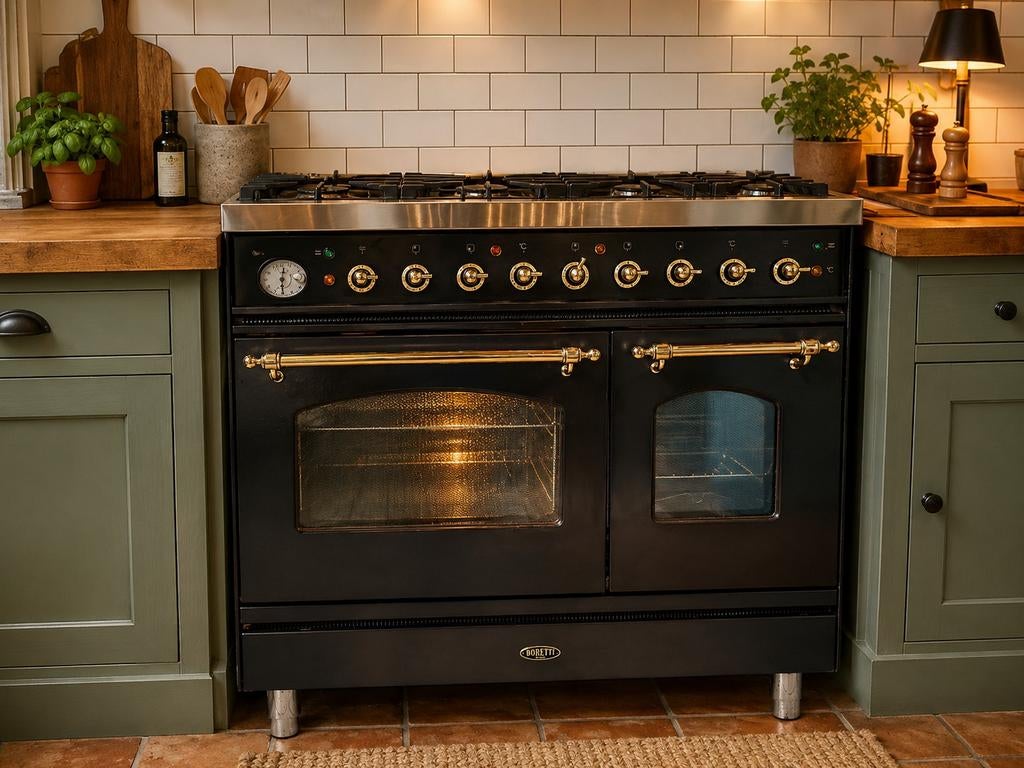 Goede gebruikte Boretti gasfornuis (90 cm) dubbel oven, Ophalen, Gebruikt, 60 cm of meer, Gas